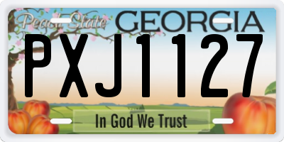 GA license plate PXJ1127