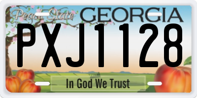 GA license plate PXJ1128
