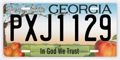 GA license plate PXJ1129