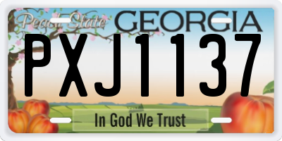 GA license plate PXJ1137