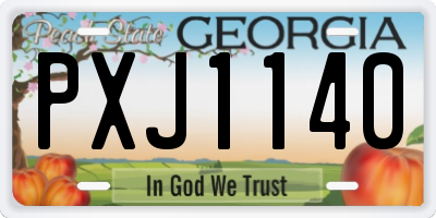 GA license plate PXJ1140