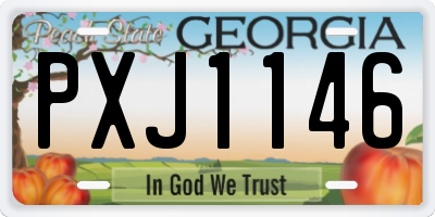GA license plate PXJ1146