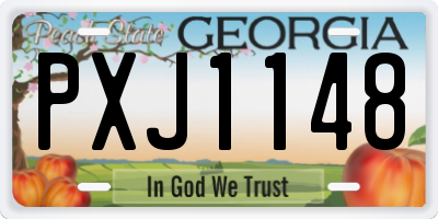 GA license plate PXJ1148