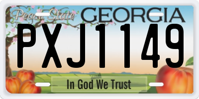 GA license plate PXJ1149