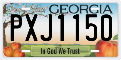 GA license plate PXJ1150