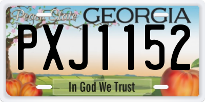 GA license plate PXJ1152