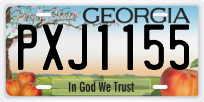 GA license plate PXJ1155