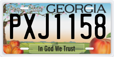 GA license plate PXJ1158