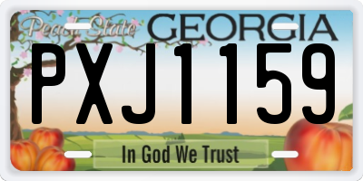 GA license plate PXJ1159