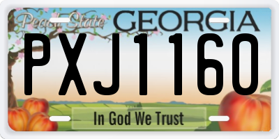 GA license plate PXJ1160