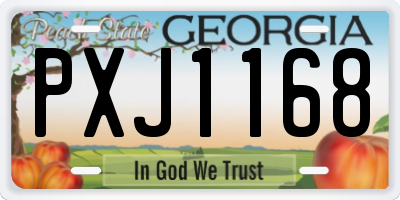 GA license plate PXJ1168