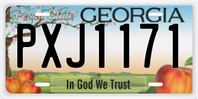 GA license plate PXJ1171
