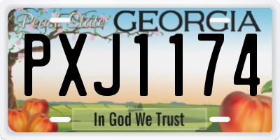 GA license plate PXJ1174