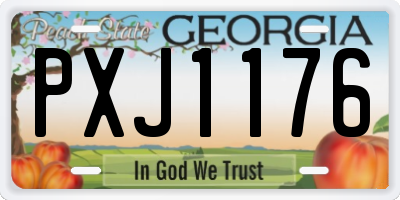 GA license plate PXJ1176