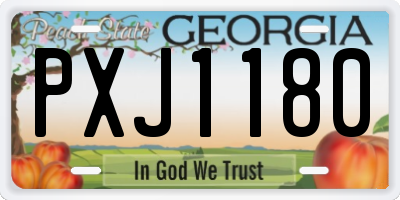 GA license plate PXJ1180