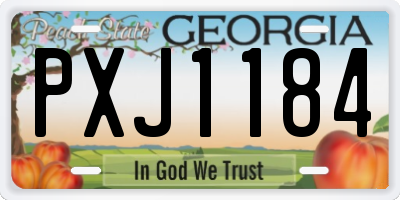 GA license plate PXJ1184