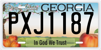GA license plate PXJ1187