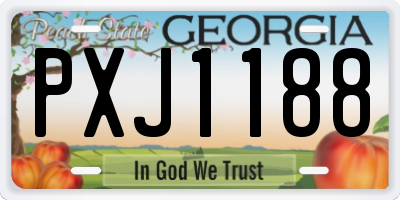 GA license plate PXJ1188