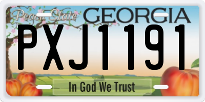 GA license plate PXJ1191