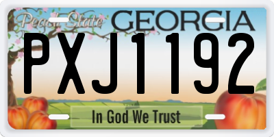 GA license plate PXJ1192