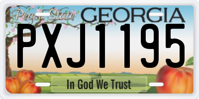 GA license plate PXJ1195