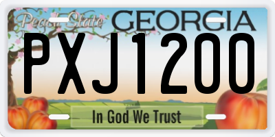 GA license plate PXJ1200