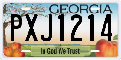 GA license plate PXJ1214