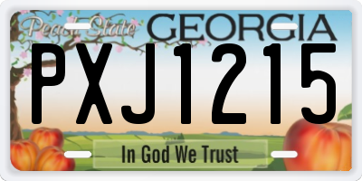 GA license plate PXJ1215