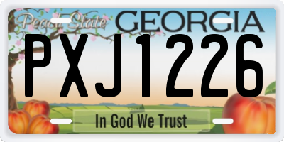 GA license plate PXJ1226