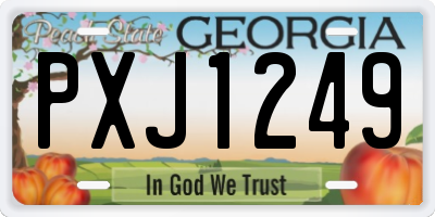 GA license plate PXJ1249