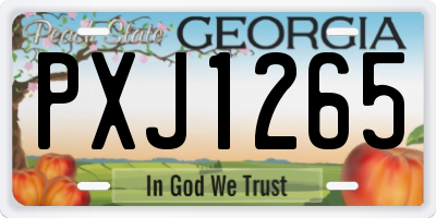 GA license plate PXJ1265