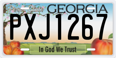GA license plate PXJ1267