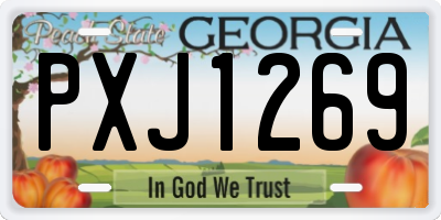 GA license plate PXJ1269