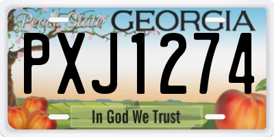 GA license plate PXJ1274