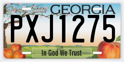 GA license plate PXJ1275