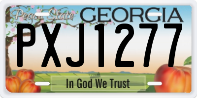 GA license plate PXJ1277