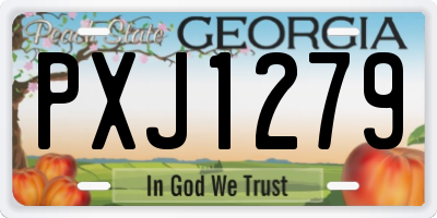 GA license plate PXJ1279