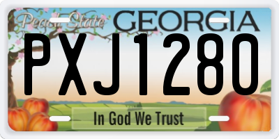GA license plate PXJ1280