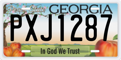 GA license plate PXJ1287