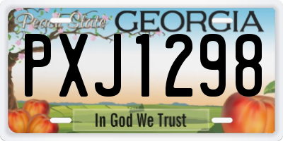 GA license plate PXJ1298