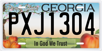 GA license plate PXJ1304