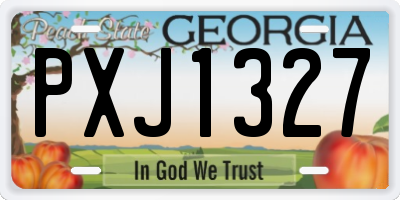 GA license plate PXJ1327
