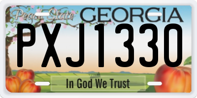 GA license plate PXJ1330