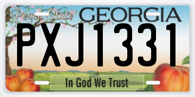 GA license plate PXJ1331