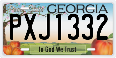 GA license plate PXJ1332