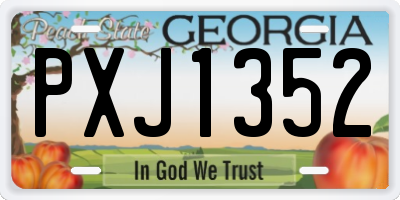 GA license plate PXJ1352