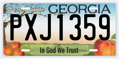 GA license plate PXJ1359