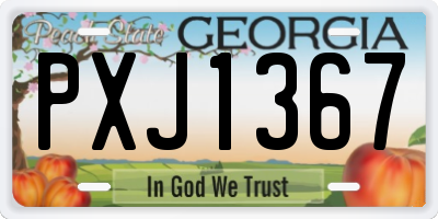 GA license plate PXJ1367