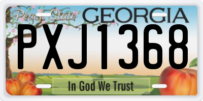 GA license plate PXJ1368