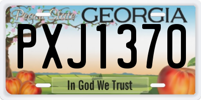 GA license plate PXJ1370